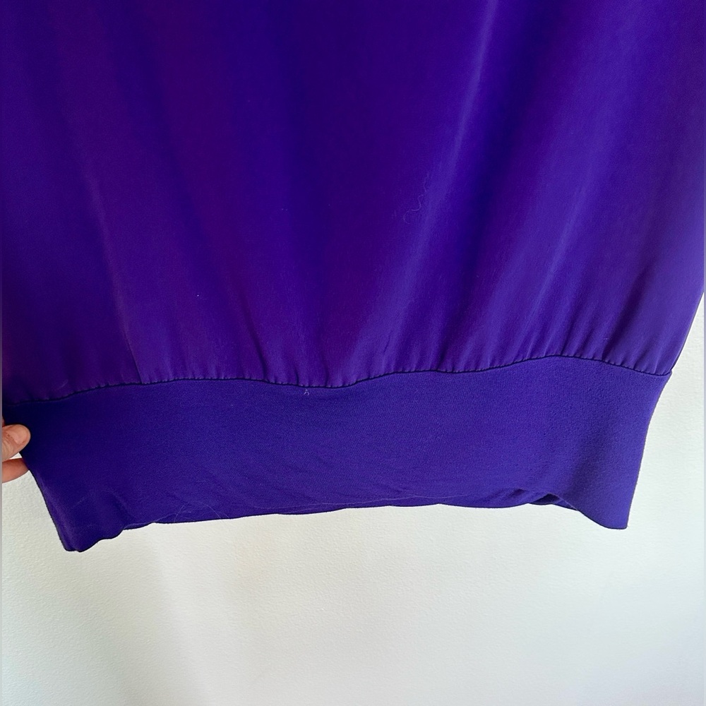 Express Women's Purple Short Sleeve Blouson Top - Picture 10 of 11